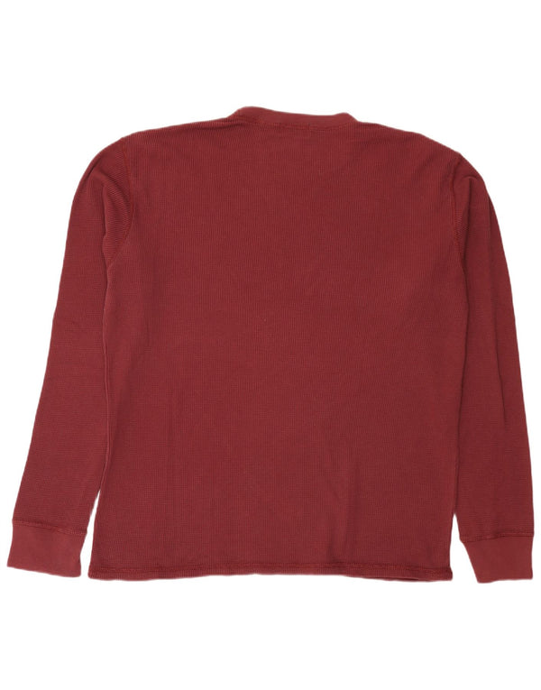 Ralph Lauren - Camiseta de manga larga para hombre, talla 2XL, algodón burdeos