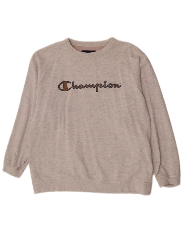 Champion Sudadera Gráfica para Hombre Jersey Grande De Algodón Moteado Gris