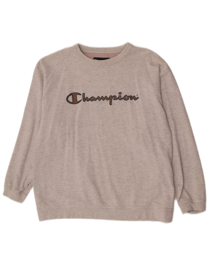Champion Sudadera Gráfica para Hombre Jersey Grande De Algodón Moteado Gris