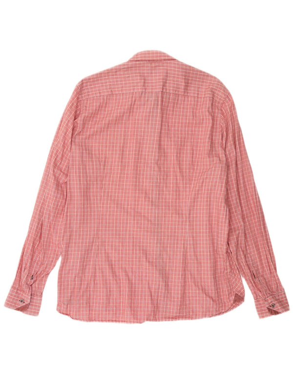 TED BAKER Camisa para hombre Talla 5 XL Algodón a cuadros rosa