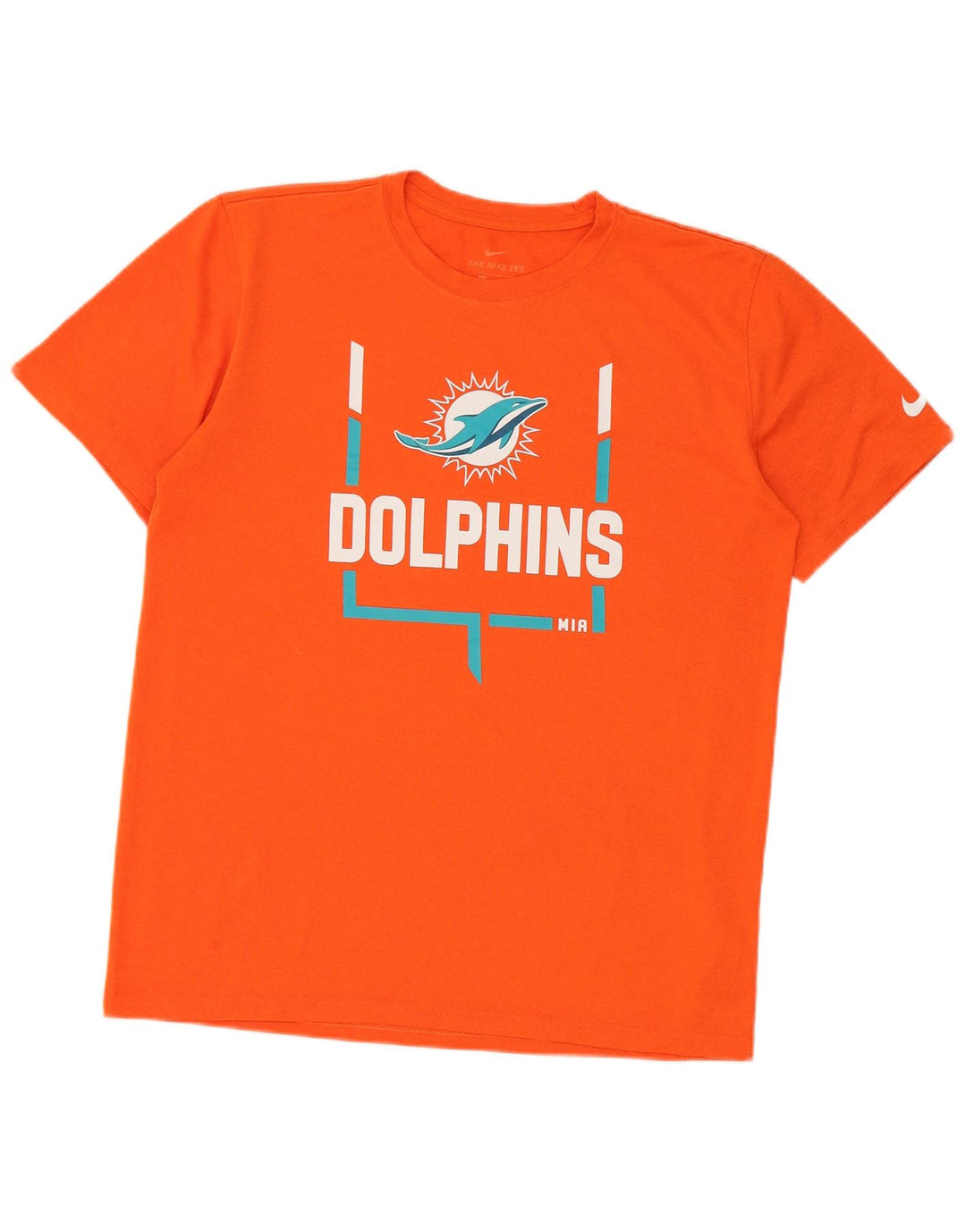 Nike Miami Dolphins Graphic Camiseta para hombre, color naranja medio, poliéster