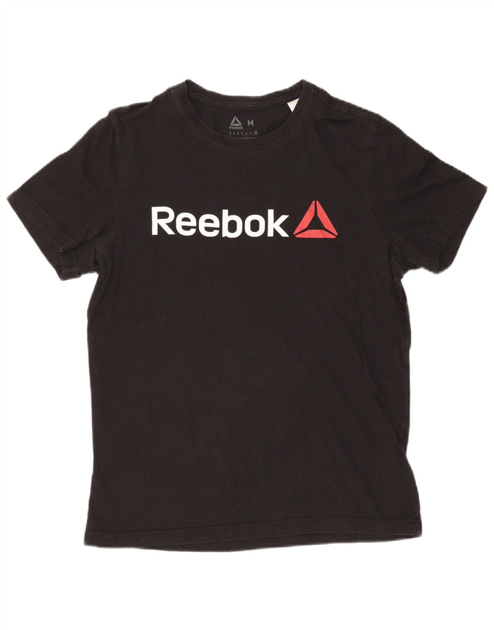 Reebok Camiseta gráfica para hombre Top Medium Black Cotton