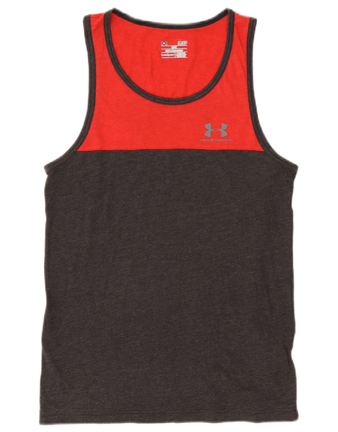 Under Armour Mens Heat Gear Vest Top Small Red Colourblock