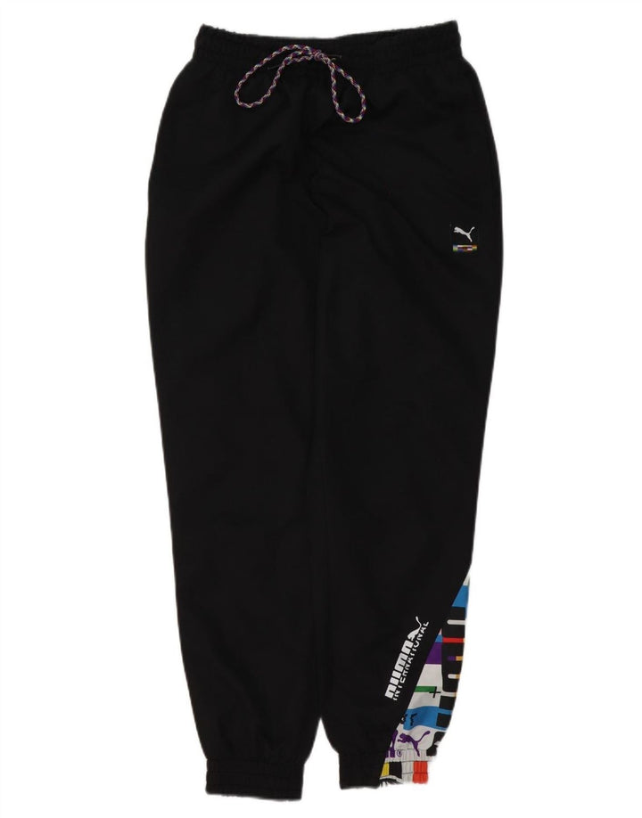PUMA Pantalones de chándal con estampado gráfico para hombre Joggers Small Black Poliéster