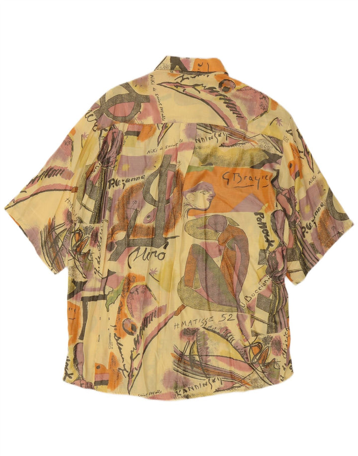 Jacky Peer Camisa Manga Corta Estampado Abstracto XL Viscosa Amarilla Hombre