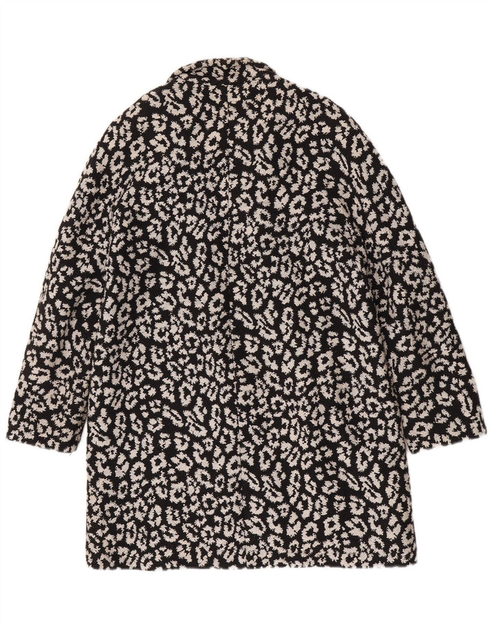 Zara Abrigo abierto con estampado abstracto para mujer UK 44 Grande Algodón negro