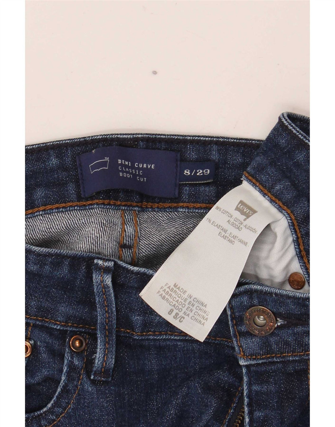 Levi's Jeans Demi Curve para Mujer US 8 Medium W29 L30 Azul Marino