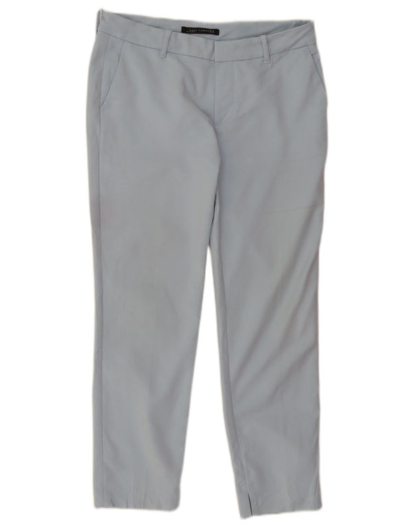 Zara Mujer Pantalón Chino Crop Mediano W30 L26 Azul