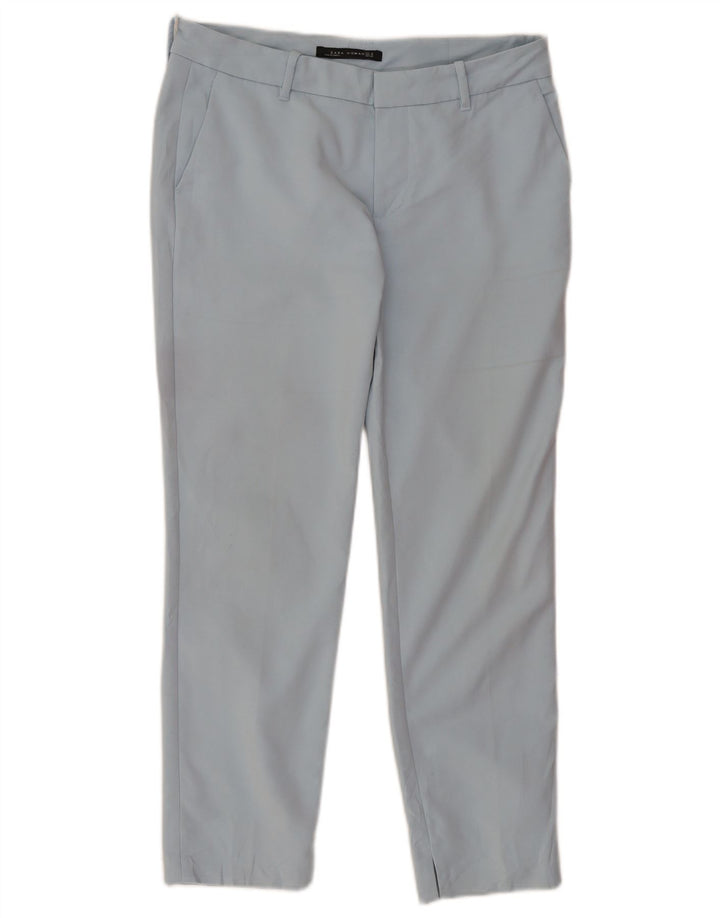 Zara Mujer Pantalón Chino Crop Mediano W30 L26 Azul
