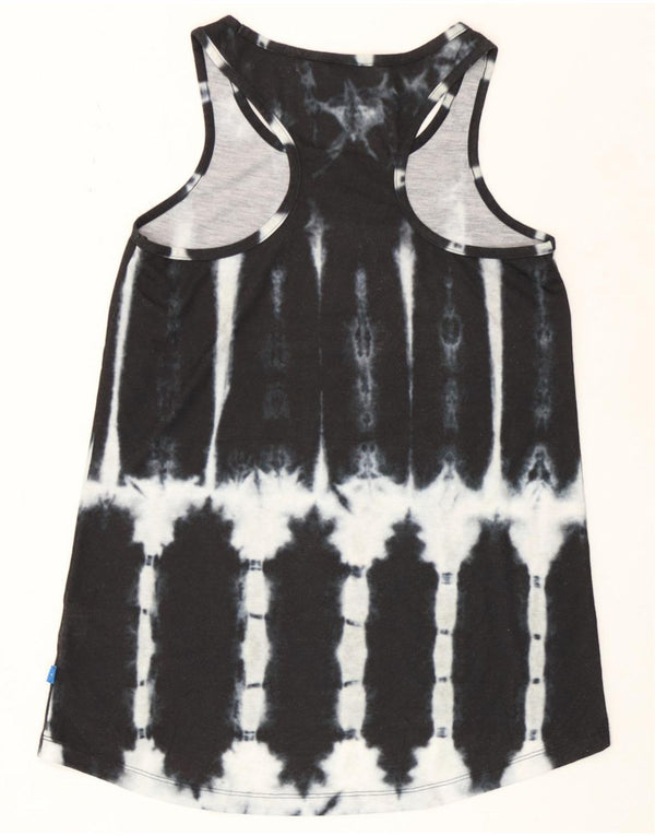 Adidas Mujer Gráfico Chaleco Top UK 6 XS Negro Tie Dye Poliéster