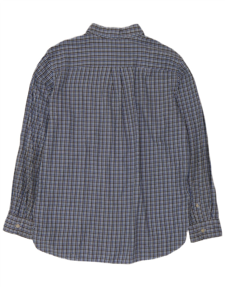 Chaps Camisa para hombre de algodón a cuadros azules grandes