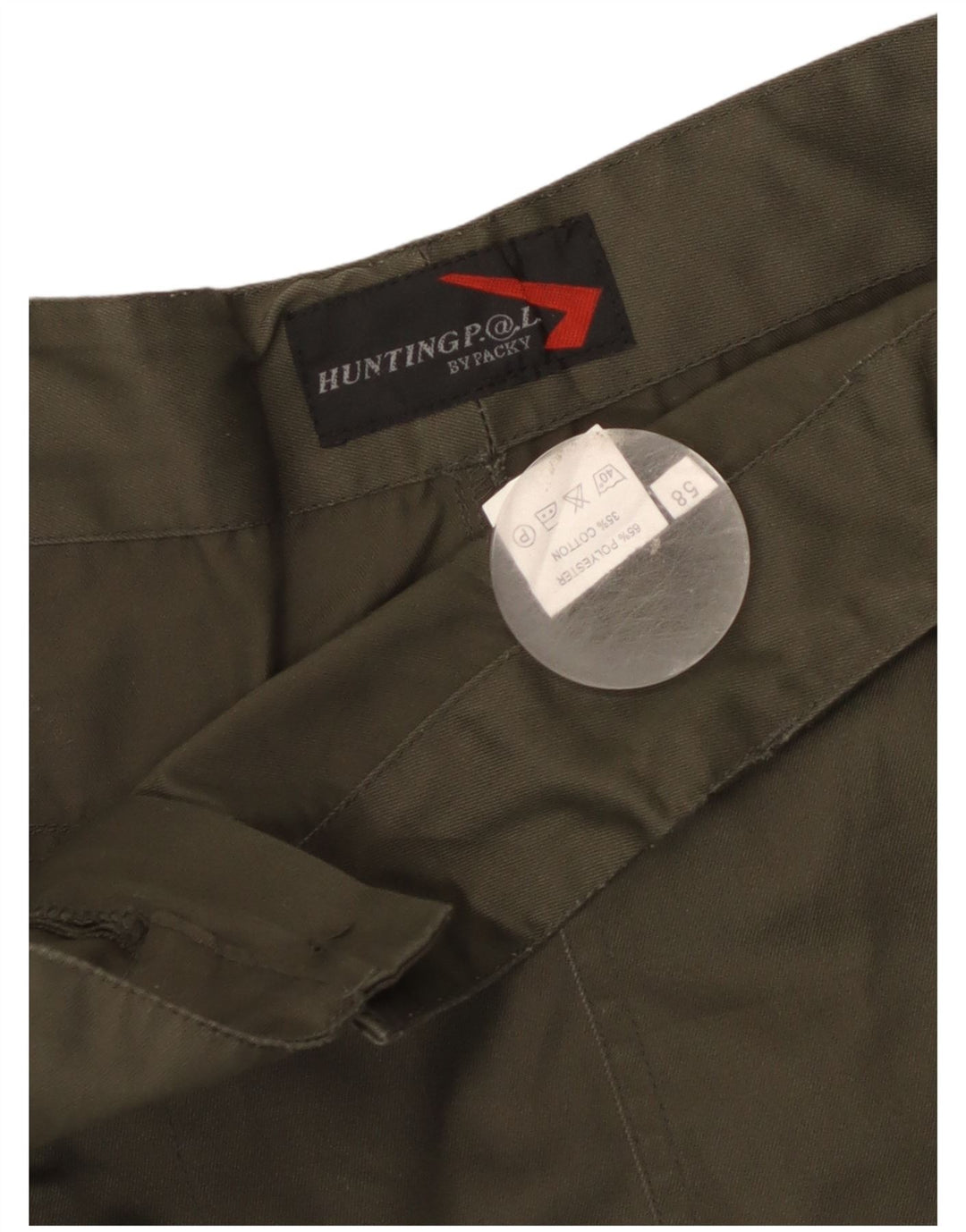 Pantalones cargo rectos vintage para hombre IT 58 4XL W40 L31 Poliéster caqui