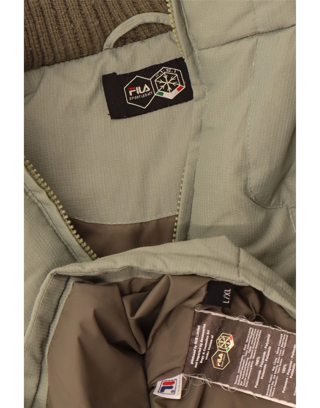 Fila Chaqueta acolchada para hombre UK 40 Poliéster verde grande