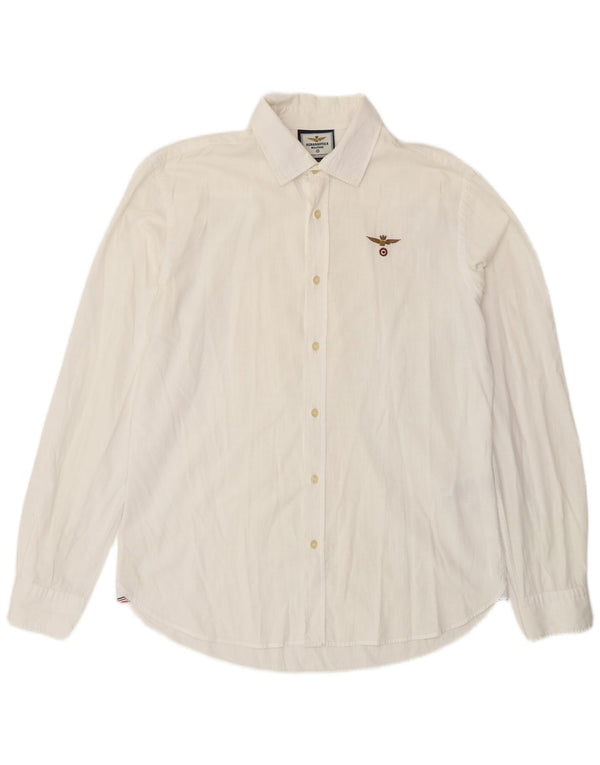 Aeronautica Militare Camisa Hombre Grande Algodón Blanco