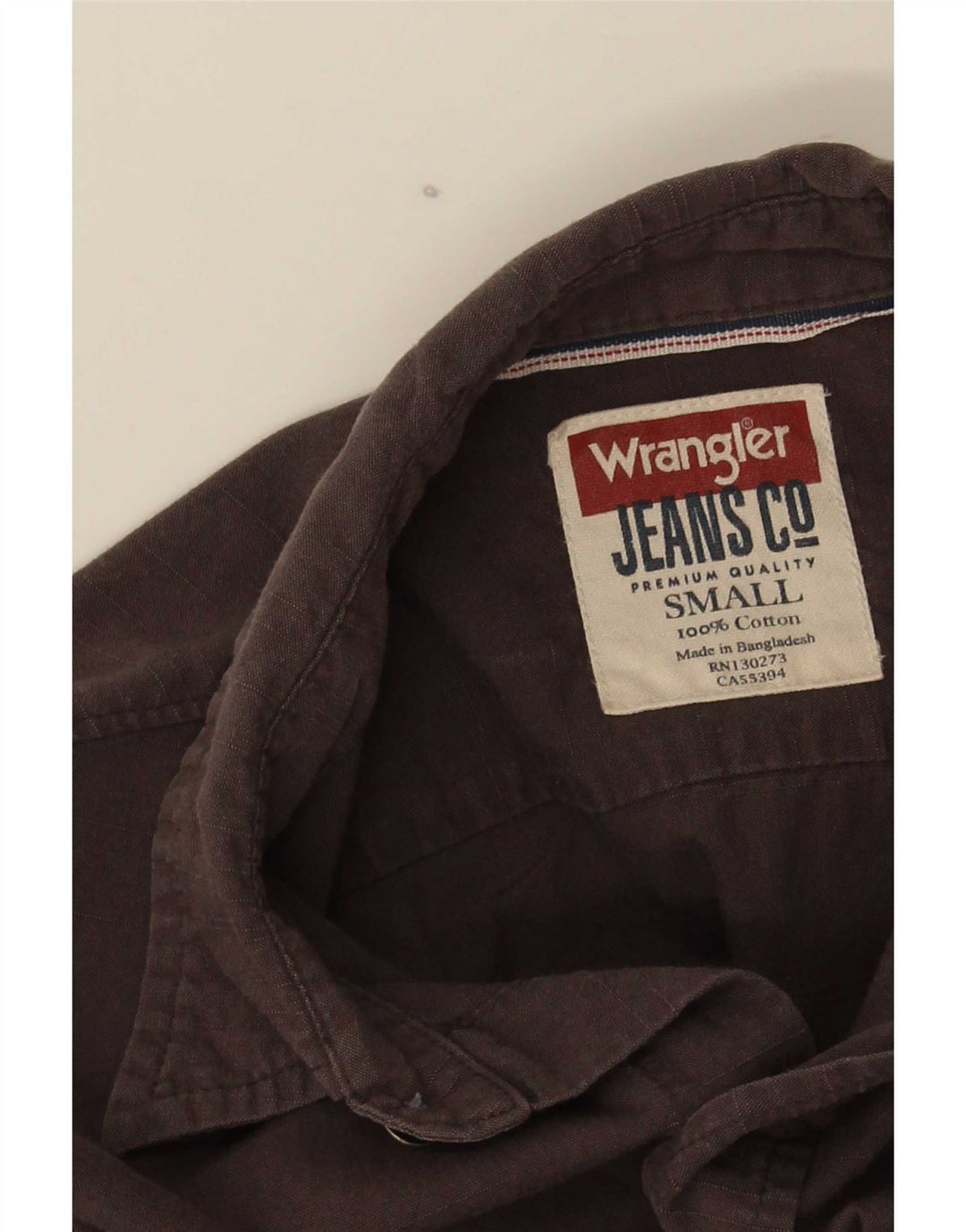 Wrangler Camisa Regular Fit Para Hombre Algodón Marrón Pequeño