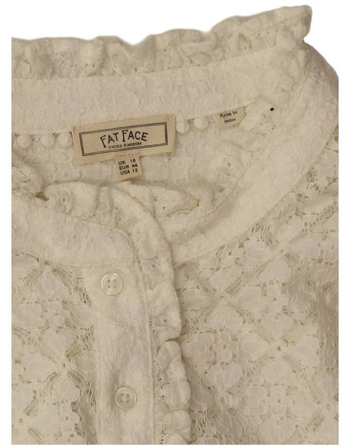Blusa extragrande de manga larga para mujer de Fat Face UK 46 Large White Floral