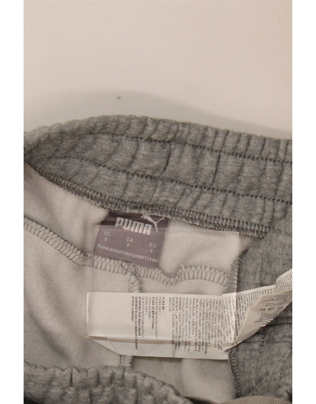 PUMA Pantalones de chándal para hombre Joggers Small Grey Cotton