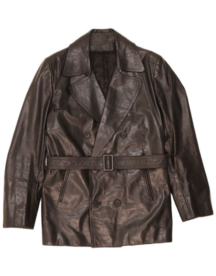 Costume National Chaqueta cruzada para hombre IT 48 Mediana Negro