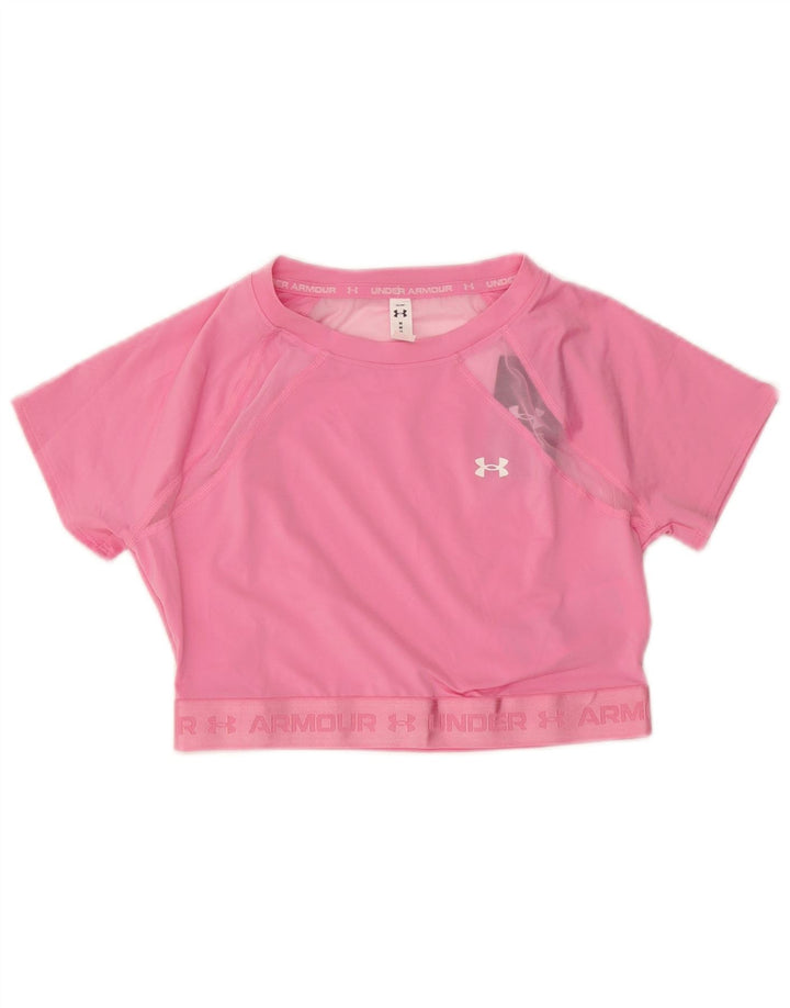 Under Armour Camiseta corta con gráfico para mujer UK 40 Poliéster rosa medio