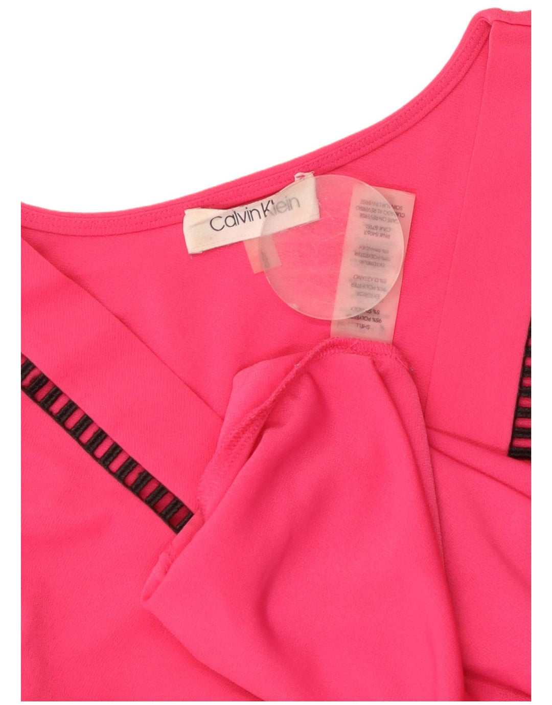 CALVIN KLEIN Top sin mangas para mujer UK 46 Grande Poliéster rosa