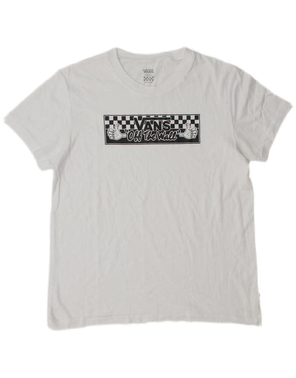Vans Camiseta gráfica para mujer Top UK 10 Small White