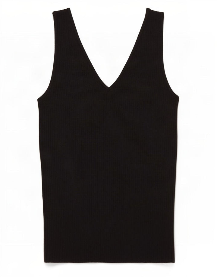 Marks & Spencer Top sin mangas para mujer UK 8 Small Viscosa negra