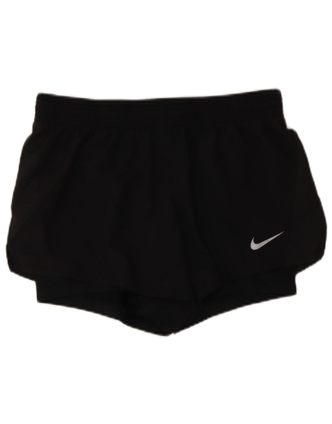 NIKE Pantalones cortos deportivos Dri Fit para mujer UK 14 Mediano Negro Poliéster