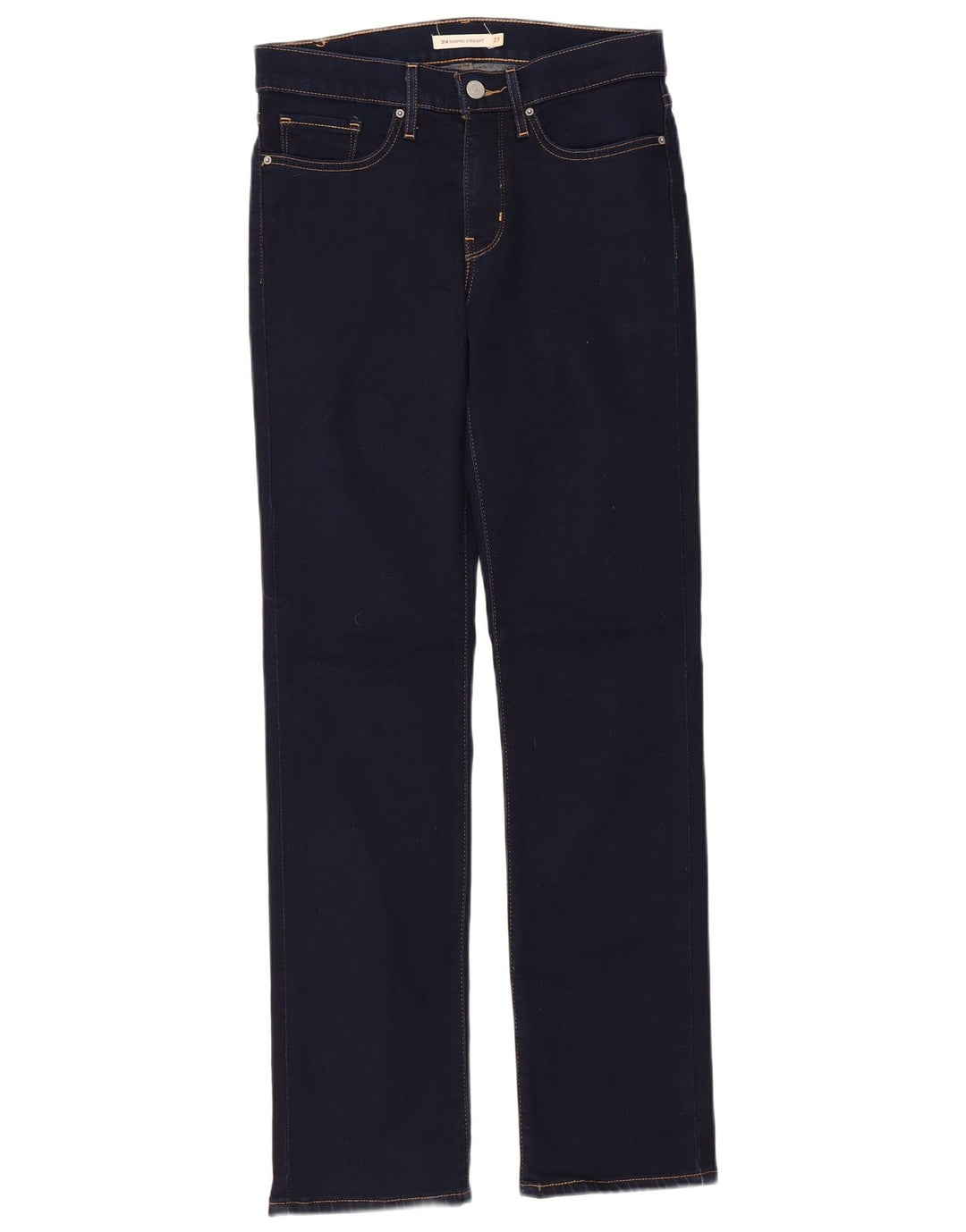 Levi's Mujer 314 Shaping Straight Jeans W27 L29 Algodón Azul Marino