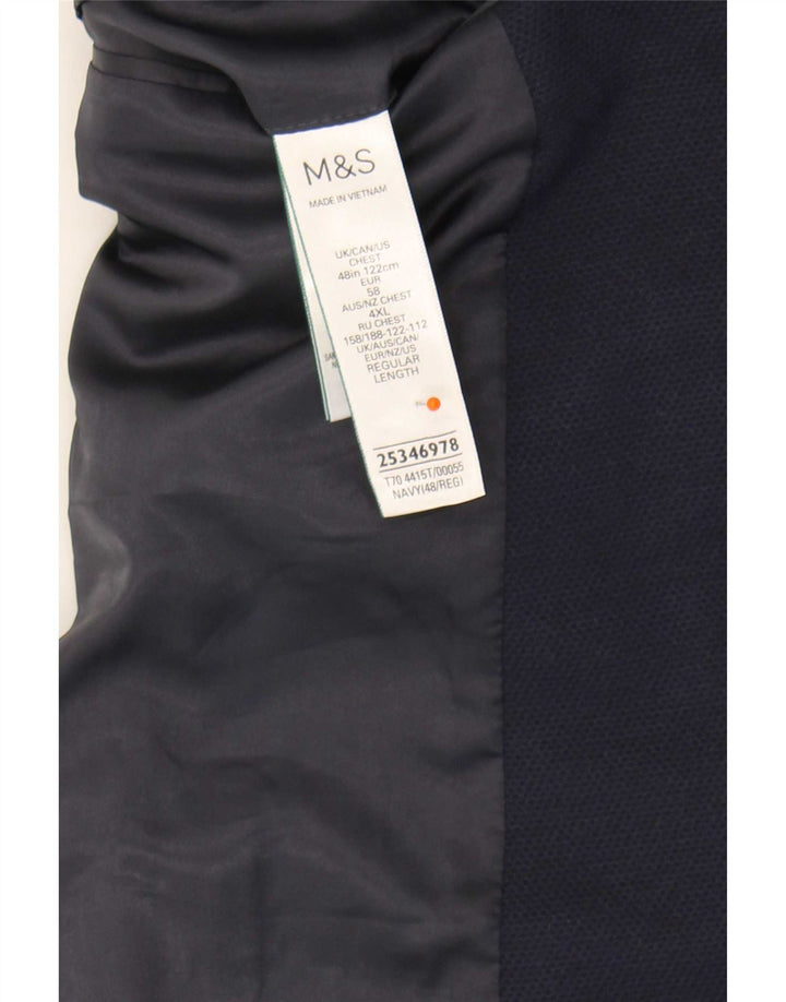 Marks & Spencer Chaqueta tipo blazer de 2 botones para hombre UK 48 4XL Poliamida azul marino