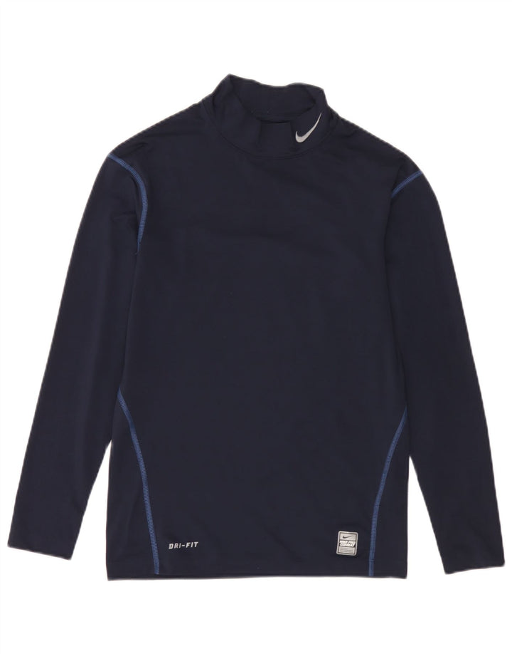 Nike Mens Dri Fit Top manga larga UK 42/44 Grande Azul Marino Poliéster