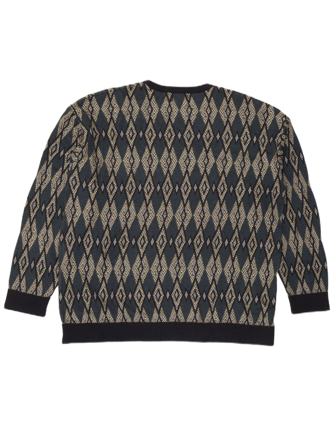 Zara Hombre Jersey De Cuello Redondo Jersey XL Multicolor Argyle/Diamond Acrílico