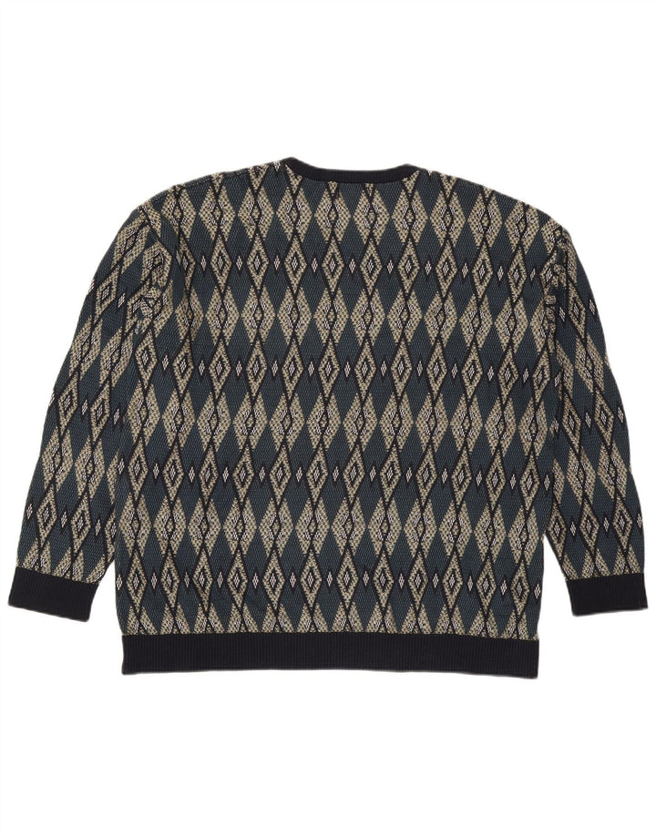 Zara Hombre Jersey De Cuello Redondo Jersey XL Multicolor Argyle/Diamond Acrílico