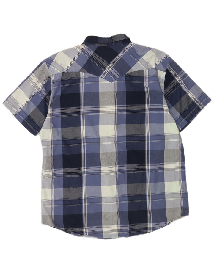 Camisa Levi's Hombre Manga Corta XL Azul Cuadros Algodón