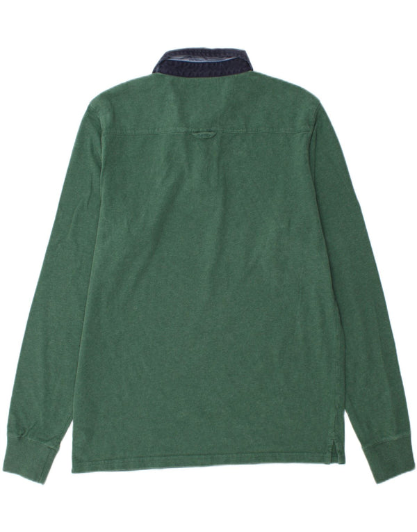 GANT Polo de rugby de manga larga para hombre, talla grande, algodón verde