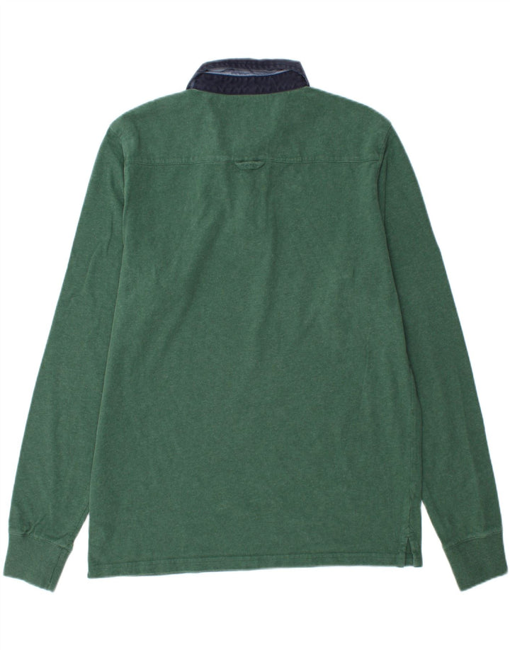 GANT Polo de rugby de manga larga para hombre, talla grande, algodón verde