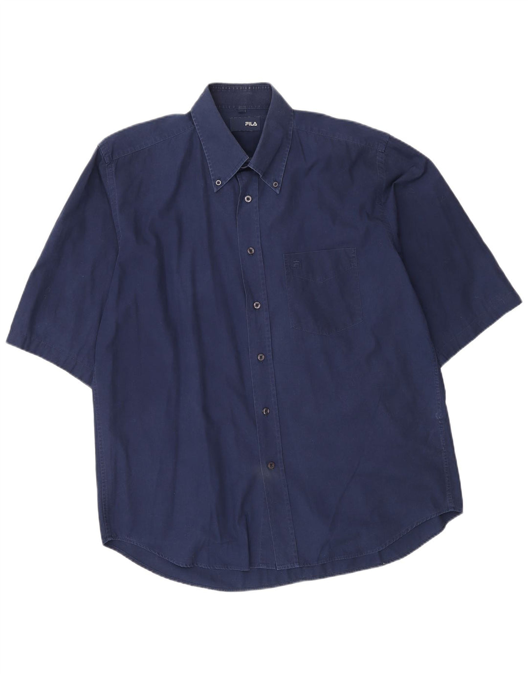 Fila Camisa de manga corta para hombre grande de algodón azul marino