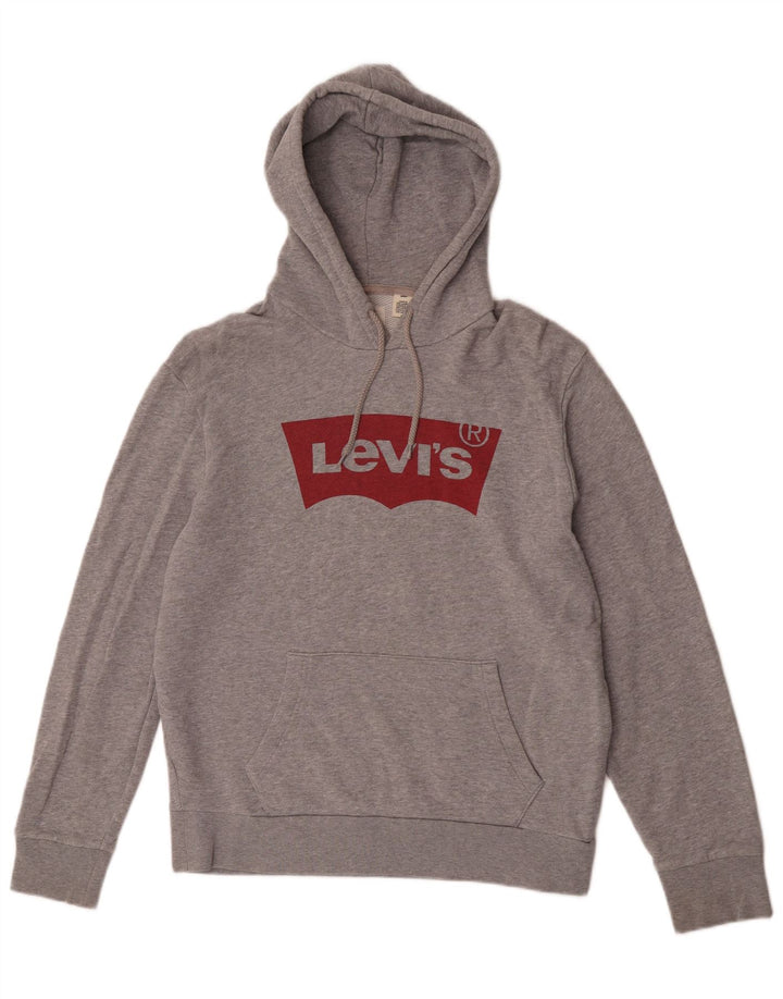 Levi's Hombre Sudadera Con Capucha Gráfica De Algodón Moteado Gris Medio