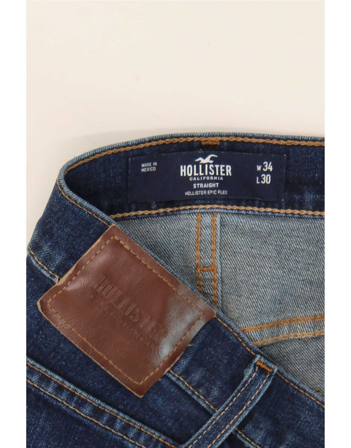 Vaqueros Hollister Hombre Rectos W34 L30 Azul