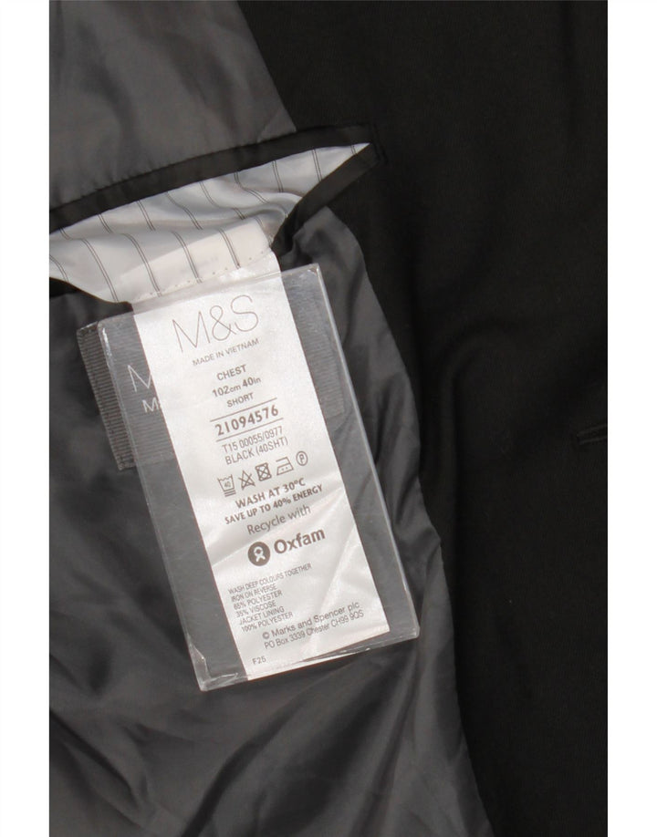 Marks & Spencer Chaqueta tipo blazer corta de 2 botones para hombre UK 40 Medium Black
