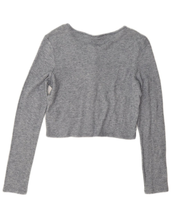Zara Mujer Crop Top UK 44 Viscosa Gris Medio