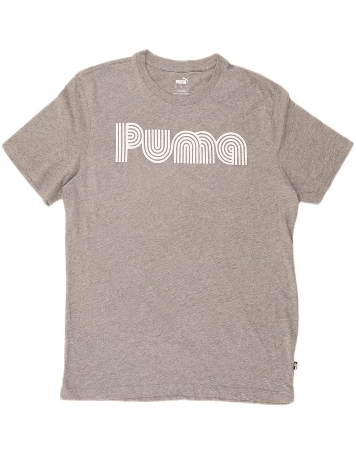 PUMA Camiseta gráfica para hombre Top grande gris