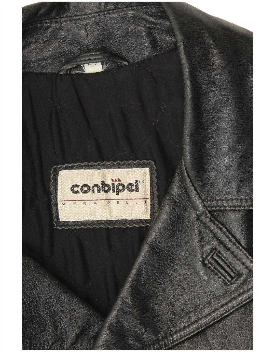 Conbipel Abrigo De Cuero De Doble Botonadura Para Hombre Talla 52 Cuero Negro Grande