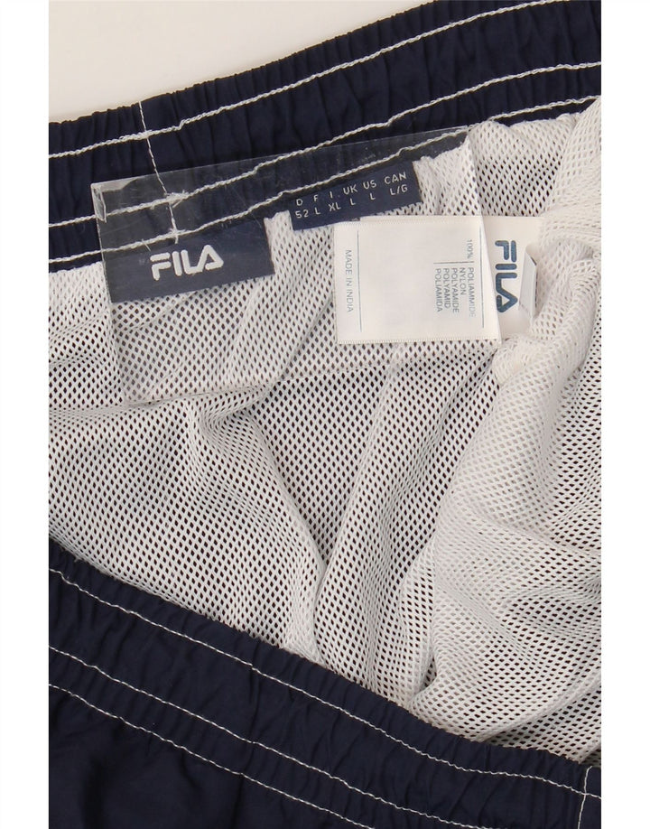Fila Mens Graphic Sport Shorts Large Azul Marino Colorblock Poliamida