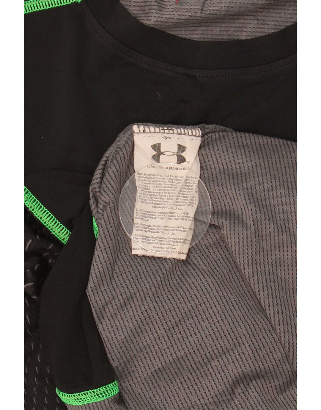 Camiseta Under Armour Hombre Top Small Negro Geométrico Poliéster