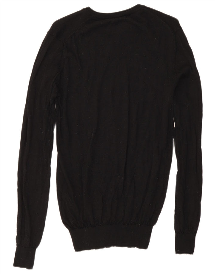 Reiss Jersey con Cuello en V para Hombre, Jersey pequeño de Lana Negra