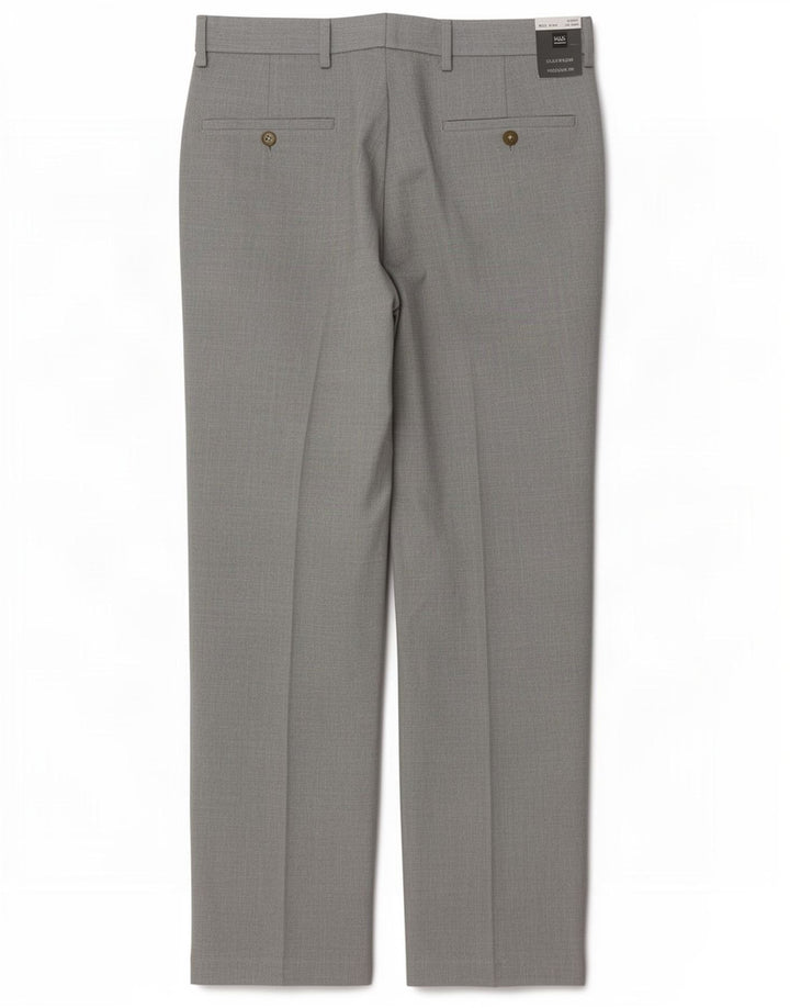 Marks & Spencer Pantalones casuales rectos para hombre W32 L29 Poliéster gris