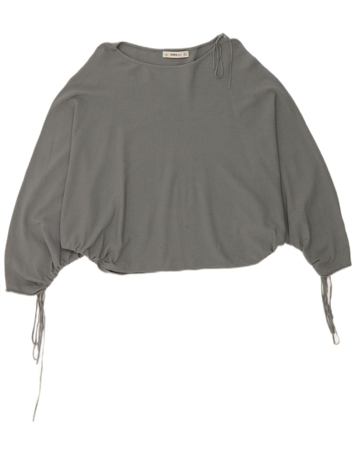 Zara Mujer Blusa Batwing Top UK 44 Gris Medio