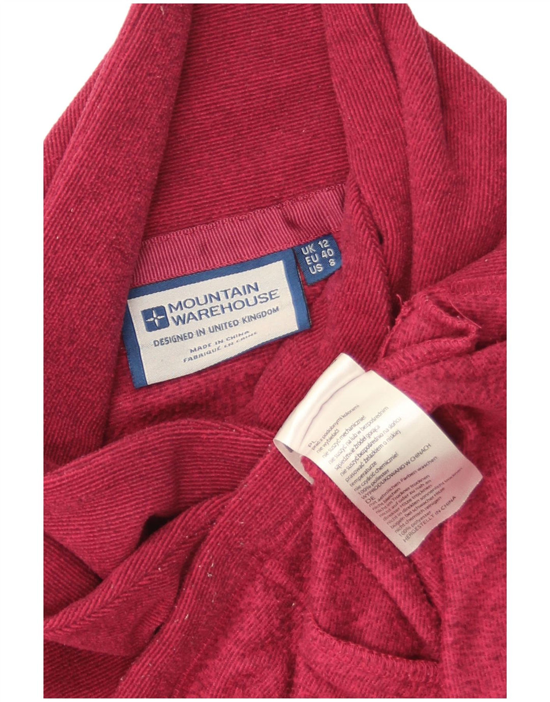 Jersey polar para mujer Mountain Warehouse UK 42 Poliéster rojo mediano