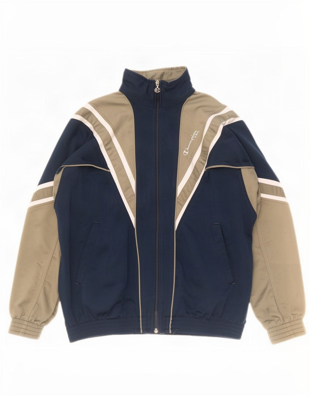 Champion Chaqueta De Chándal Para Hombre Poliéster Color Block Azul Marino Mediano