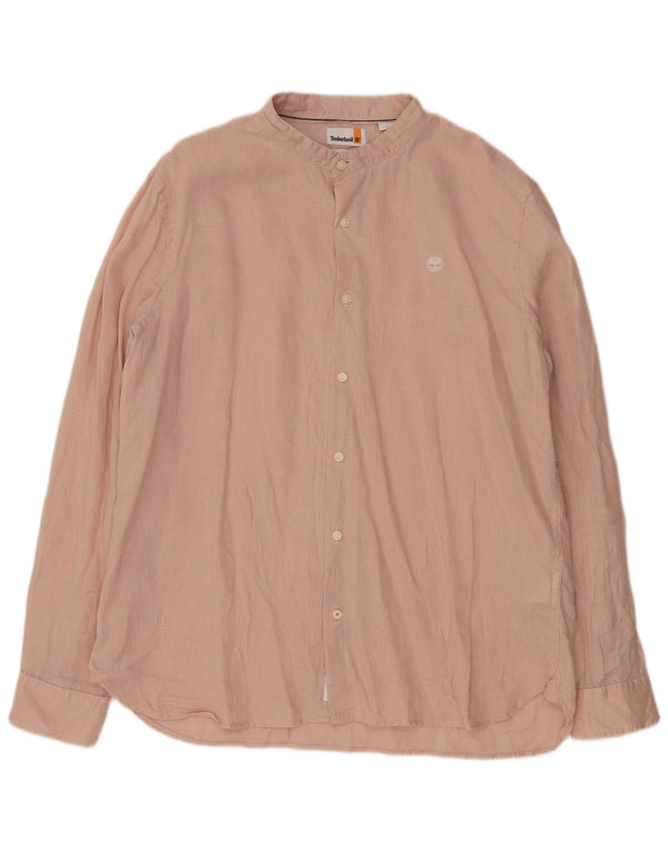 Timberland Camisa Slim Fit Hombre XL Lino Rosa